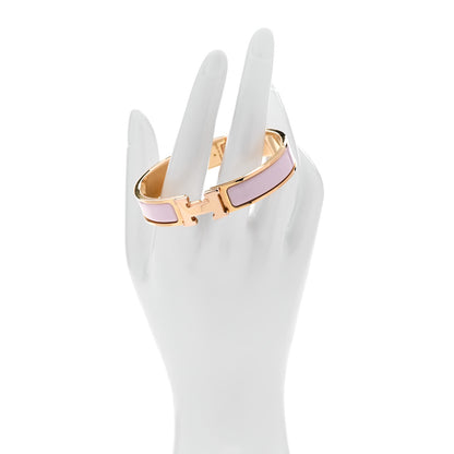 Hermes Enamel Narrow Clic Clac H Bracelet GM Rose Dragee 2 of 5