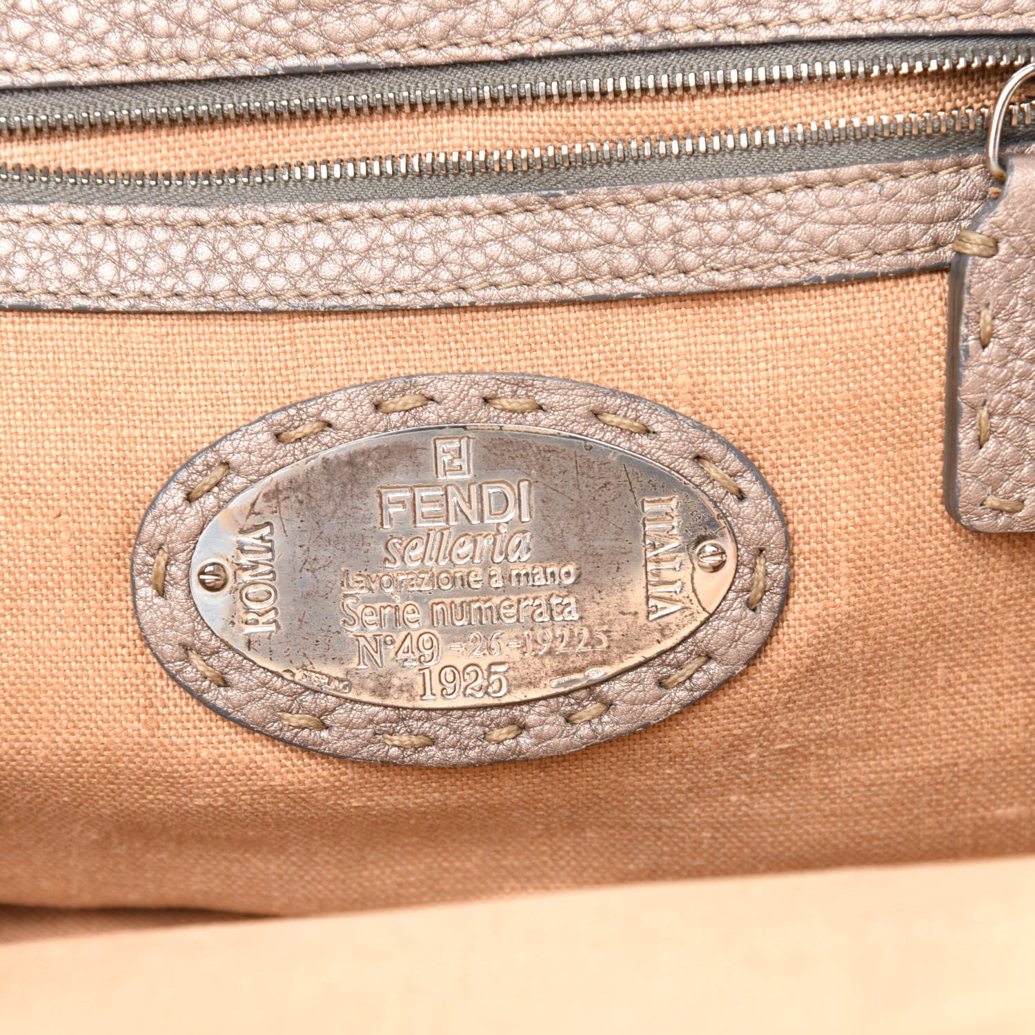 Fendi Cuoio Romano Selleria Adele 1328 Bag Peltro 6 of 12
