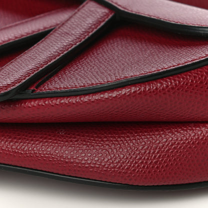 Christian Dior Grained Calfskin Mini Saddle Bag Red 8 of 8