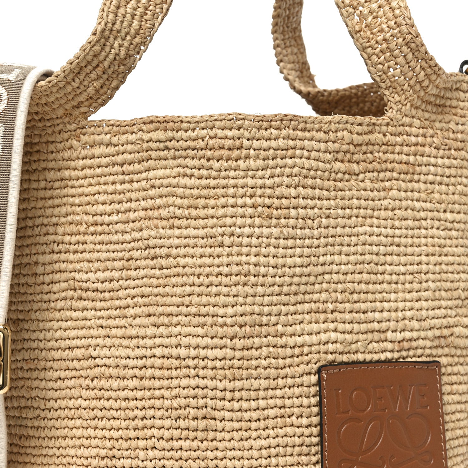 Loewe Raffia Mini Slit Tote Bag Natural Tan 7 of 11