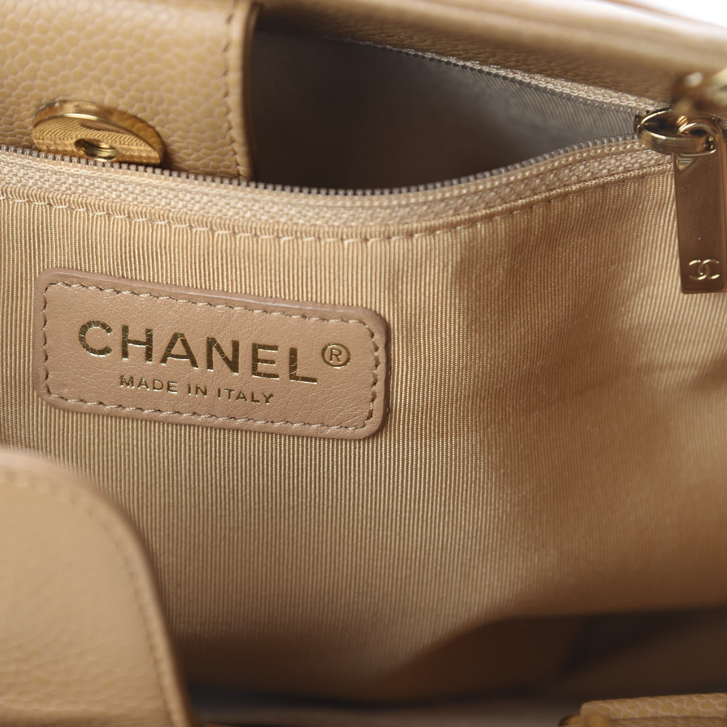 Chanel Caviar Quilted Petit Shopping Tote PST Beige 7 of 9