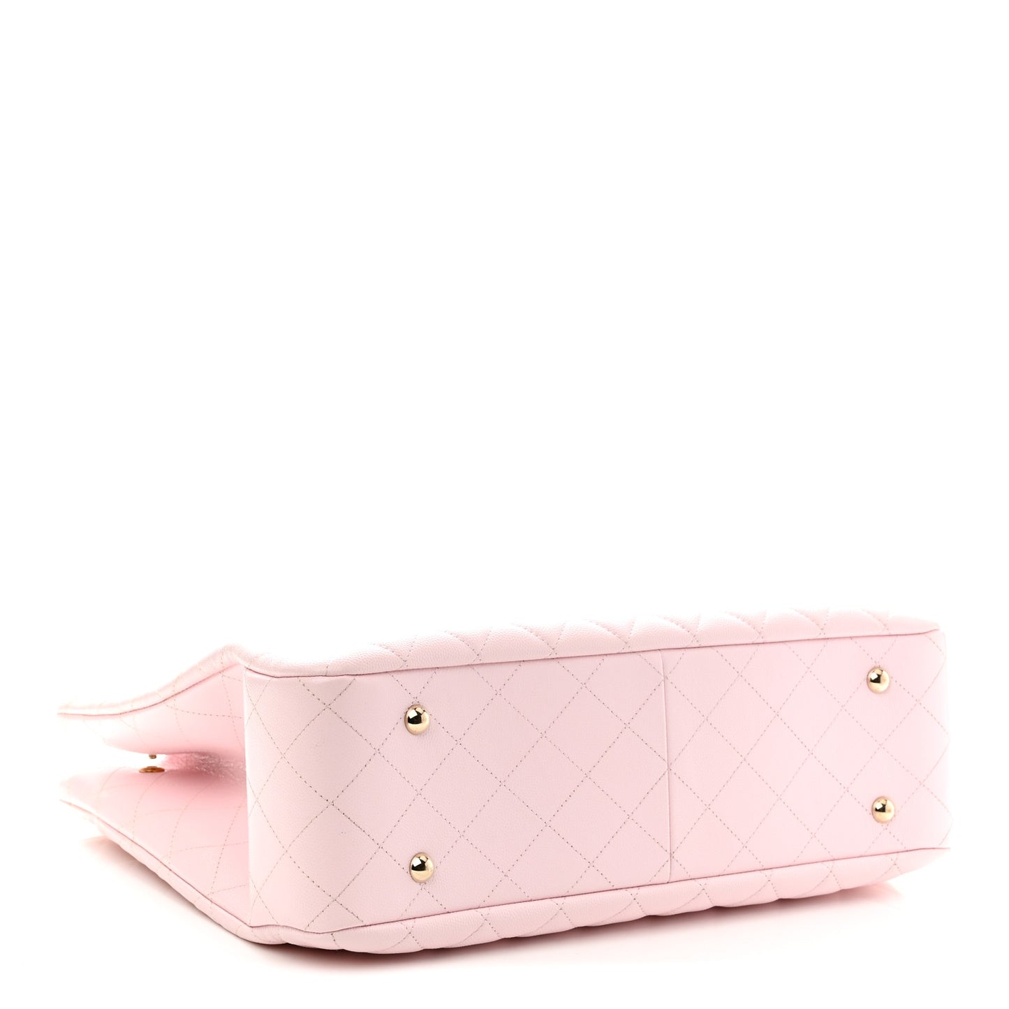 Caviar Quilted Large Classic Shopping Tote Light Pink