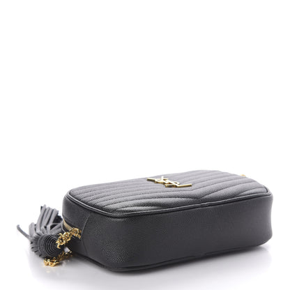Saint Laurent Grain De Poudre Matelasse Monogram Mini Lou Camera Bag Black 4 of 11