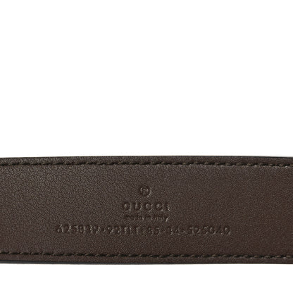 Gucci GG Supreme Monogram Matte Plutone Calfskin Double G 30mm Belt 85 34 Beige Ebony New Acero 4 of 6