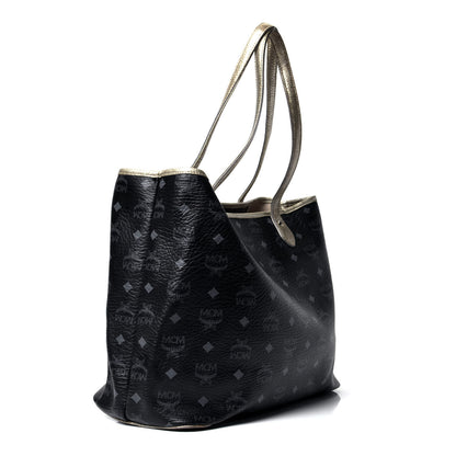 MCM Visetos Striped Munich Lion Tote Black 2 of 4