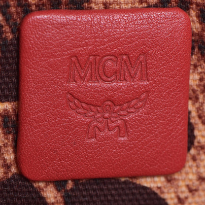 MCM Visetos Medium Reversible Shopper Project Tote Red Jaguar Brown 10 of 17