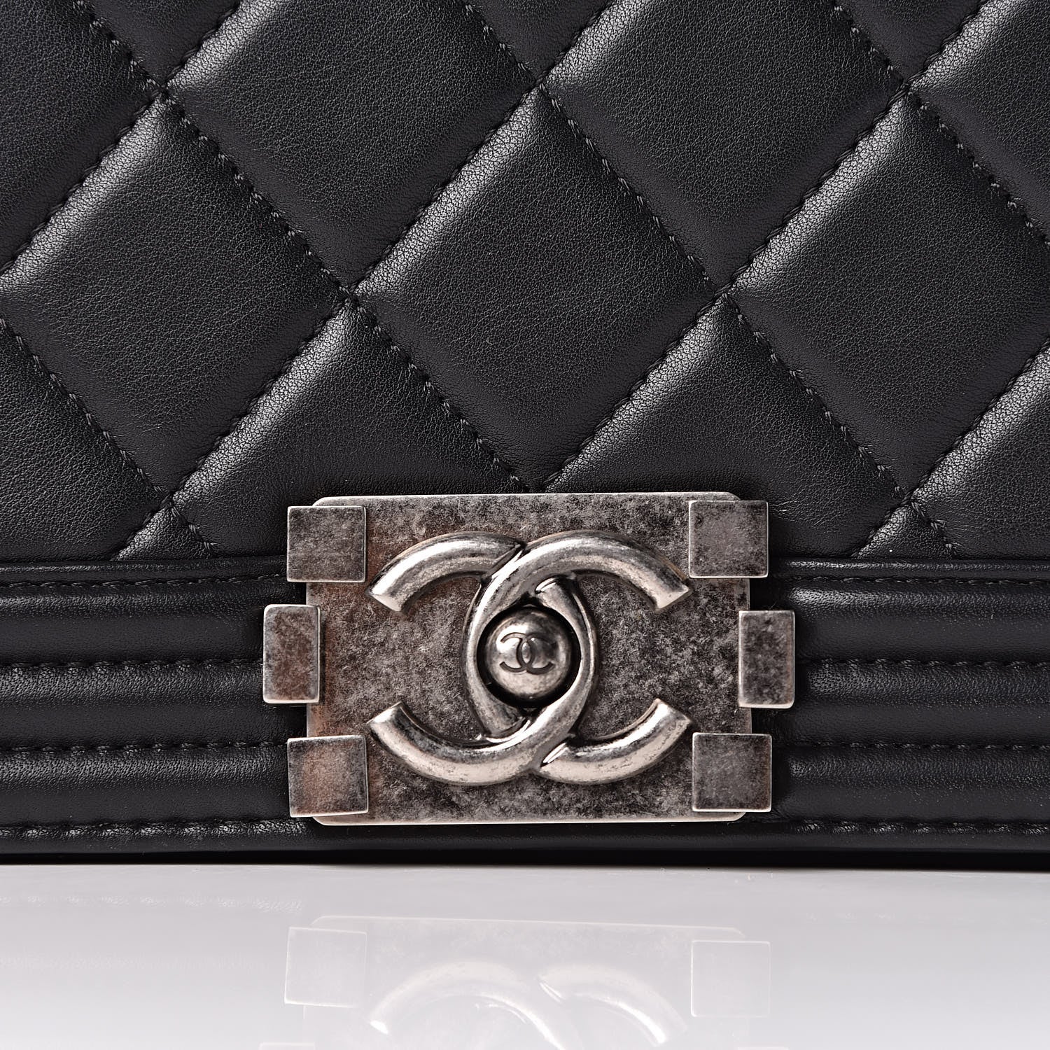 Chanel Lambskin Quilted Large Boy Flap Dark Grey 12 of 14