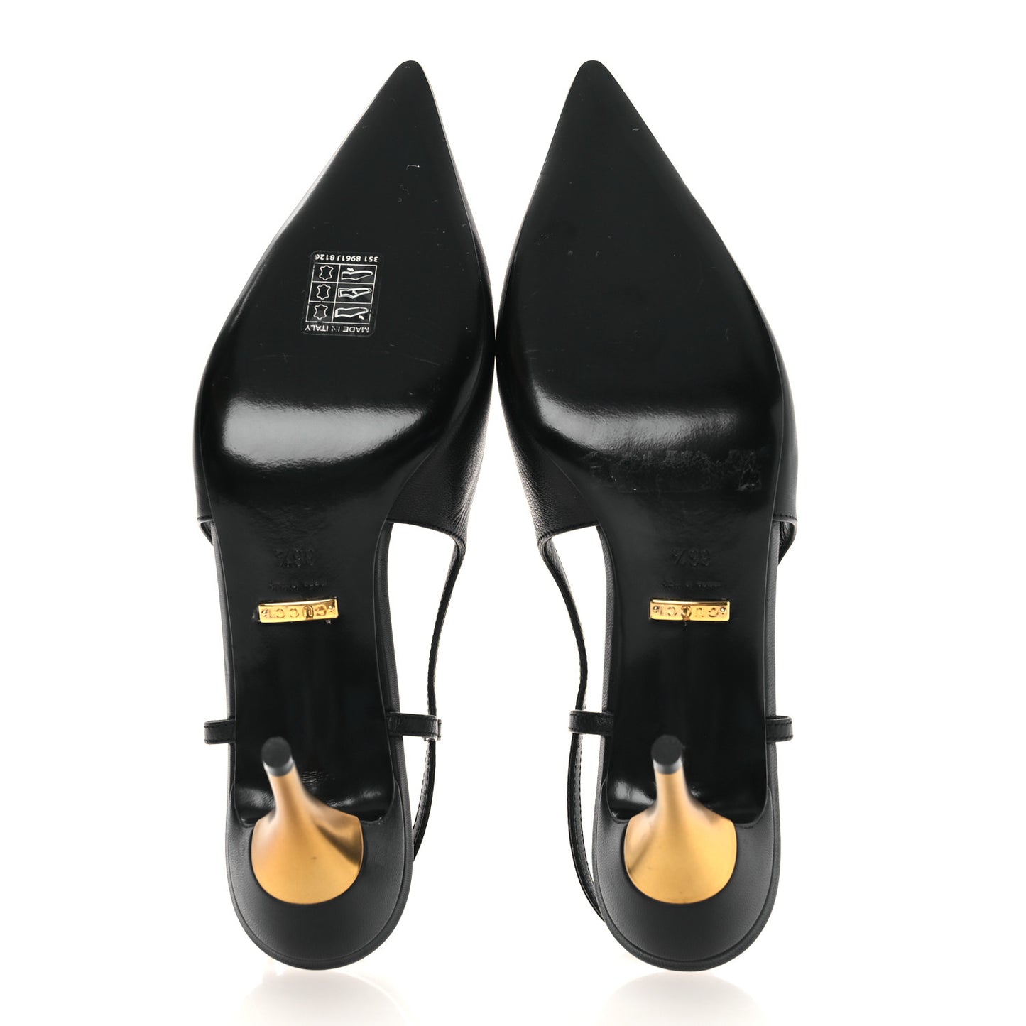 Calfskin Slingback Pumps 36.5 Black
