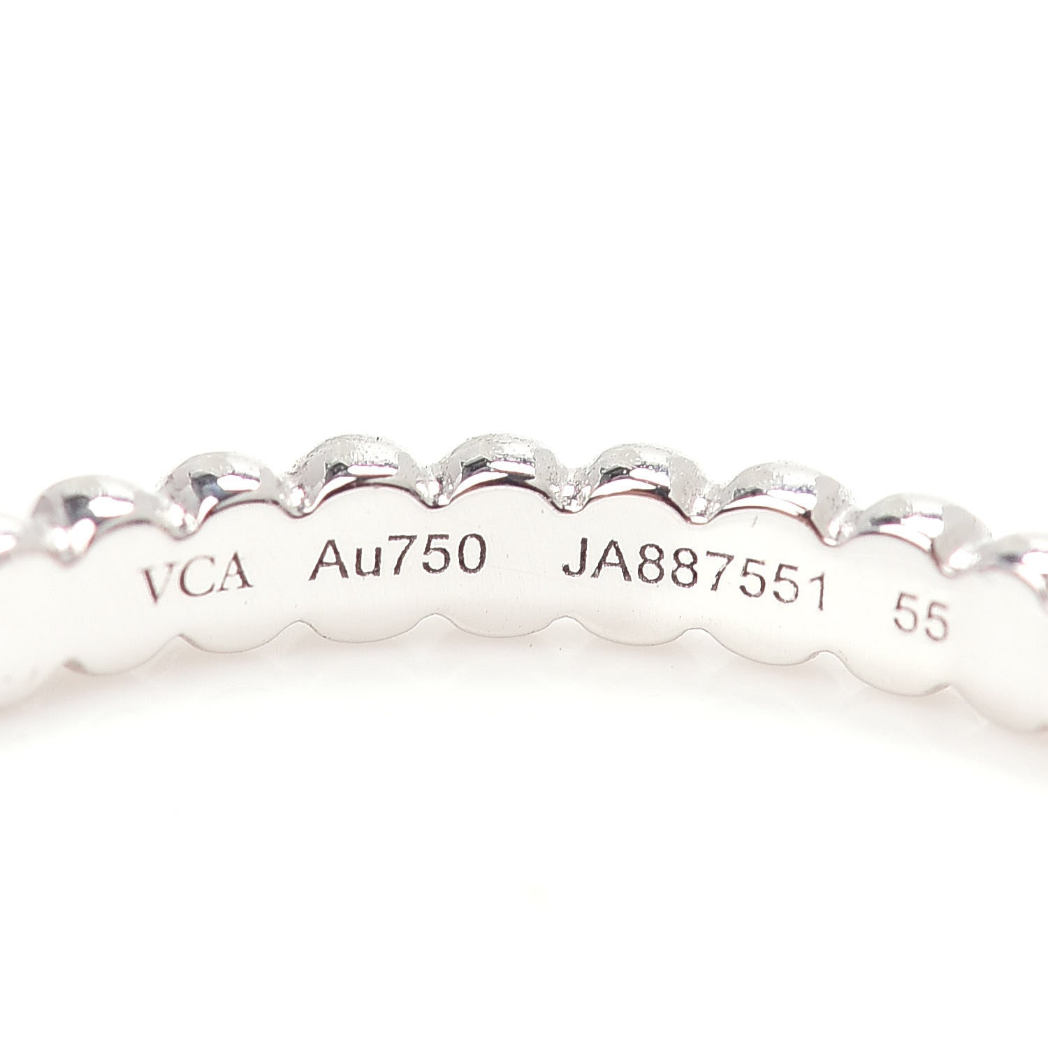 Van Cleef & Arpels 18K White Gold Small Perlee Ring 55 7.25 4 of 5