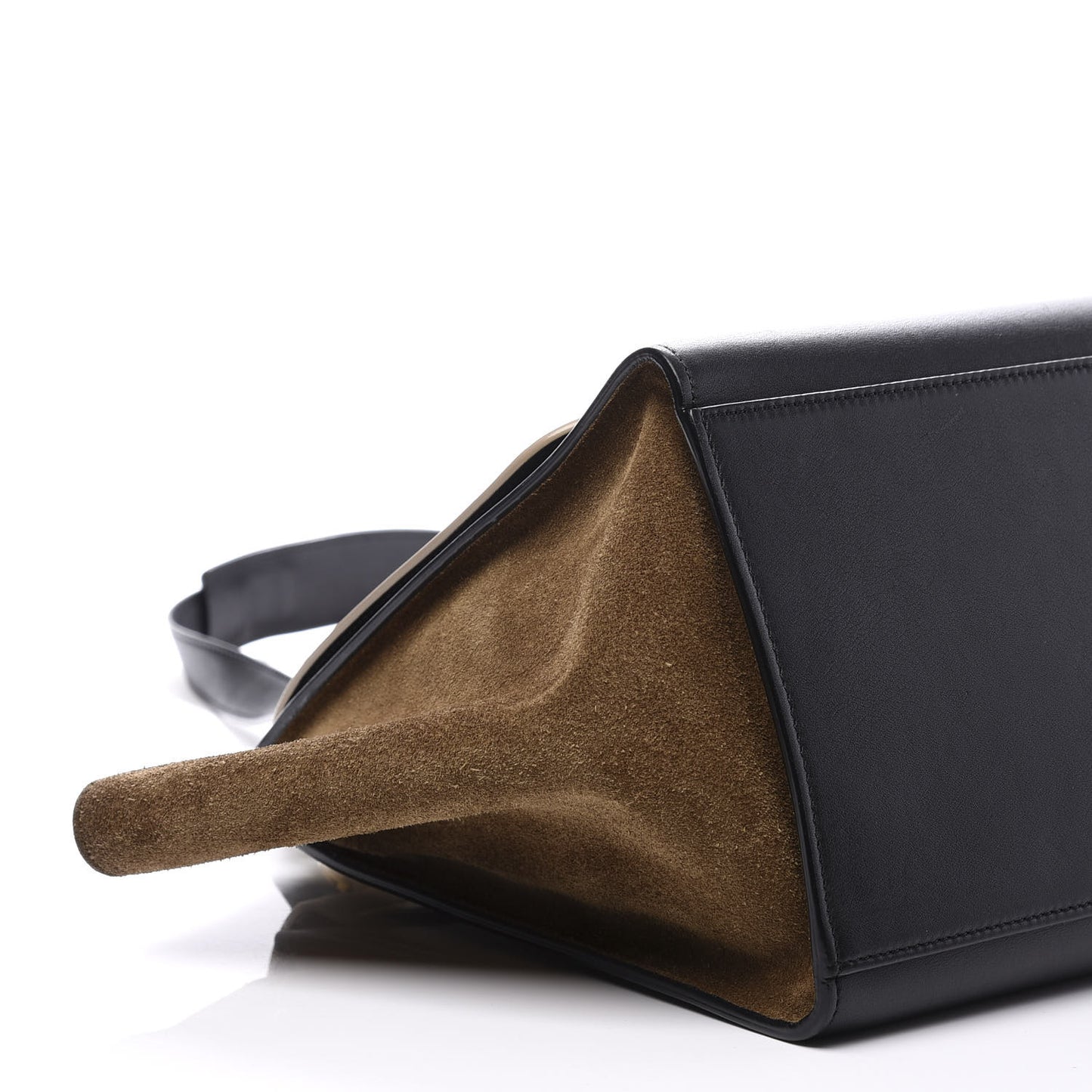 Smooth Calfskin Suede Small Tri-Color Trapeze