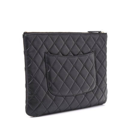Chanel Lambskin Quilted Medium Cosmetic Case Black 2 of 9