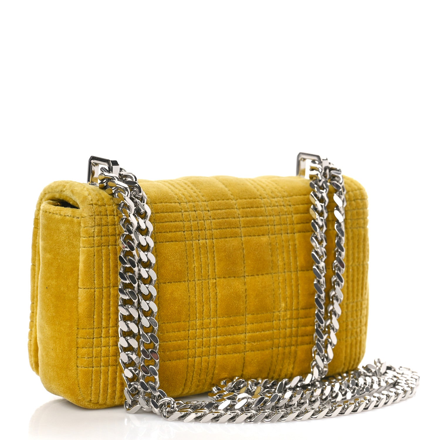 Burberry Velvet Quilted Mini Lola Bag Yellow 2 of 8