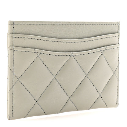 Chanel Lambskin Quilted Card Holder Grey 3 of 9