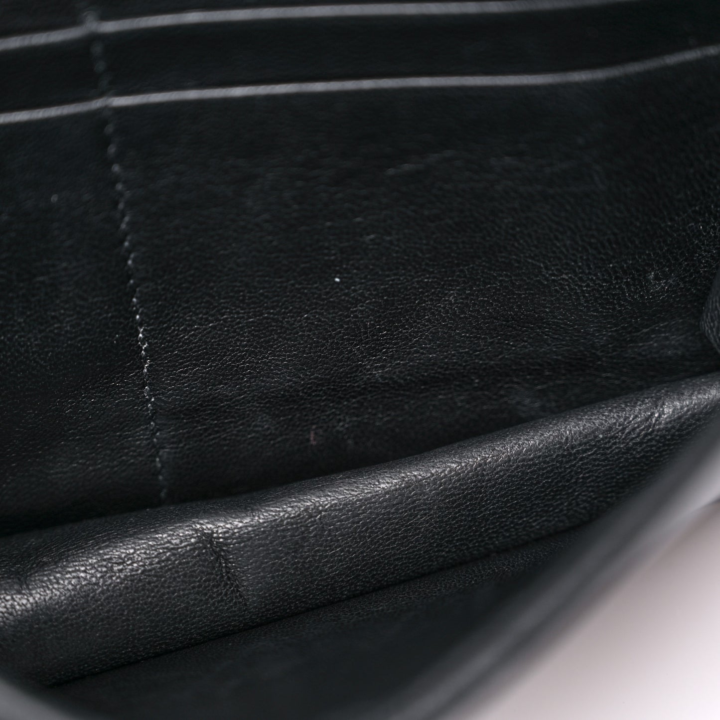 Soft Calfskin Impunture Diagramme Chain Wallet Black