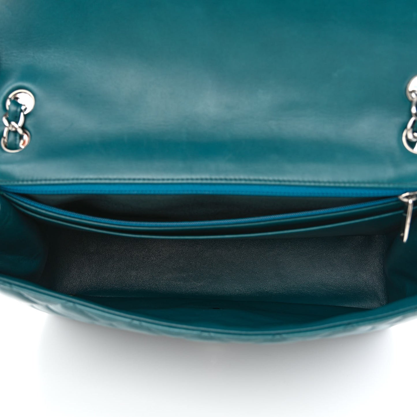 Lambskin Quilted Maxi Single Flap Turquoise