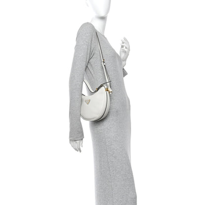 Prada Soft Calfskin Small Arque Shoulder Bag White 2 of 9