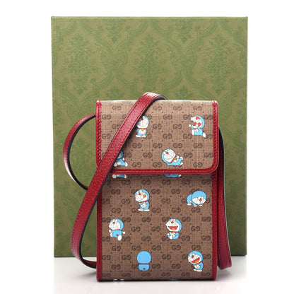 Gucci X DORAEMON Mini Vintage GG Supreme Monogram Mini Crossbody Bag Beige Cherry Red 10 of 10