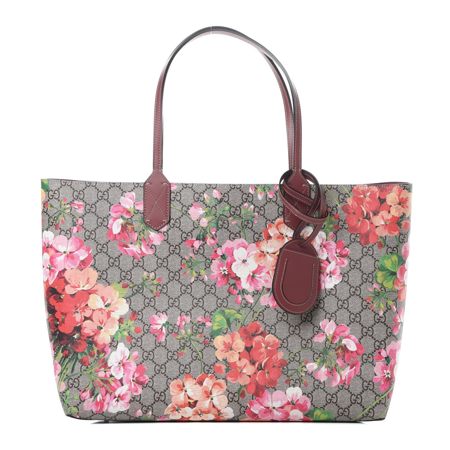 GG Supreme Monogram Blooms Medium Reversible Tote Beige Multicolor Dry Rose