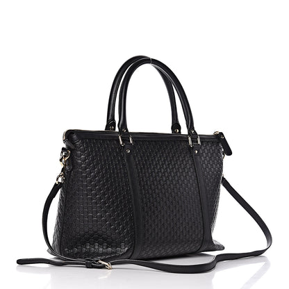 Gucci Soft Microguccissima Medium Zippered Satchel Black 4 of 17