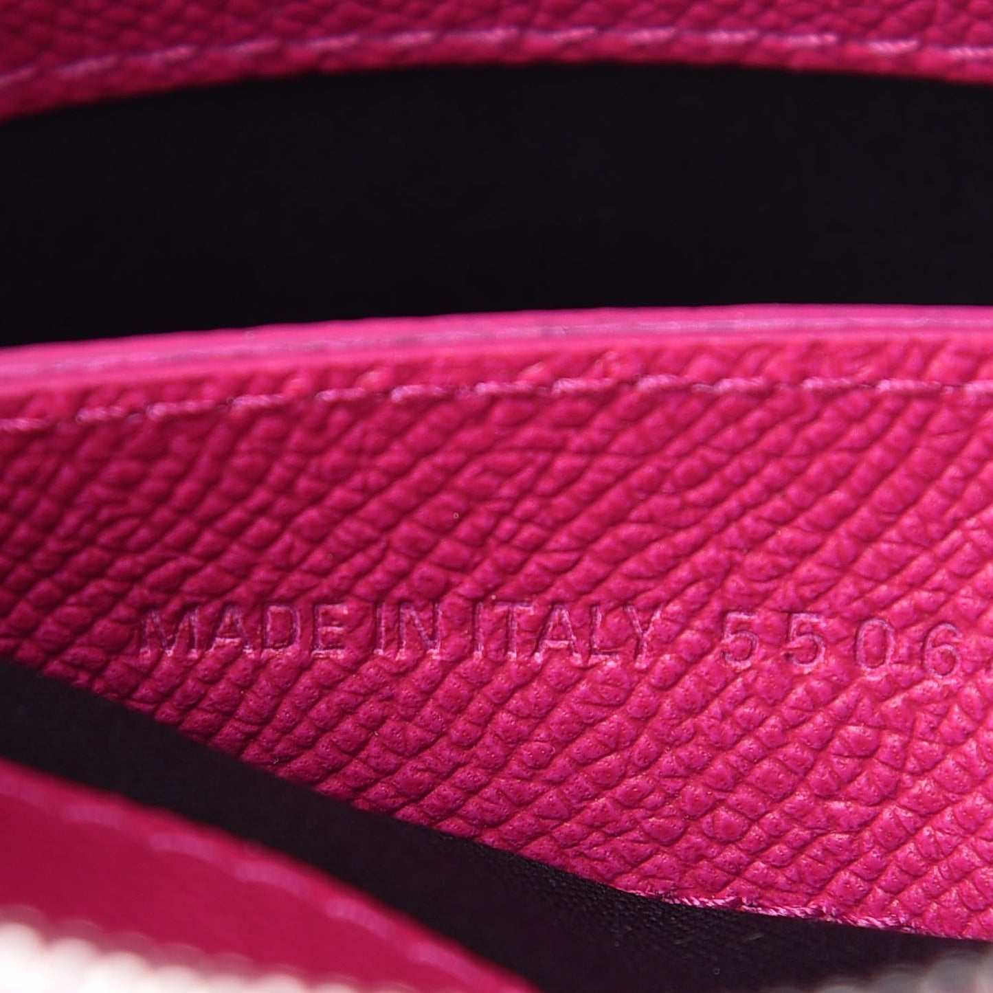 Signature Grained Calfskin Logo XXS Ville Top Handle Bag Fuchsia