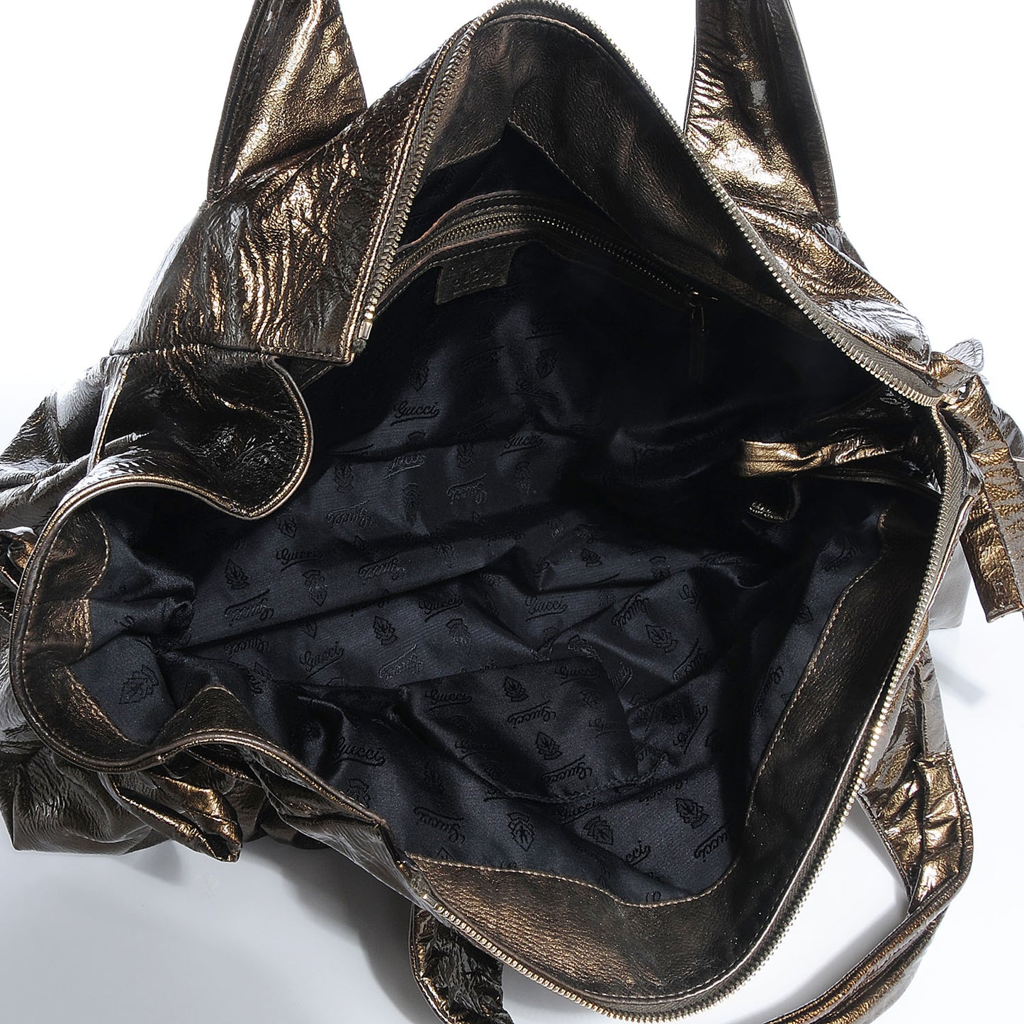 Patent Leather Medium Hysteria Top Handle Bag Gold