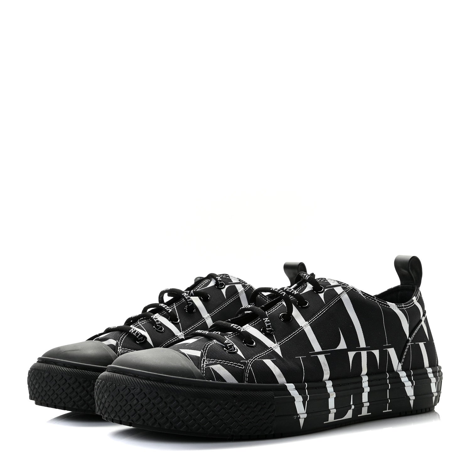 Valentino Garavani Nylon Mens Allover VLTN Logo Sneakers 41 Black White 3 of 12