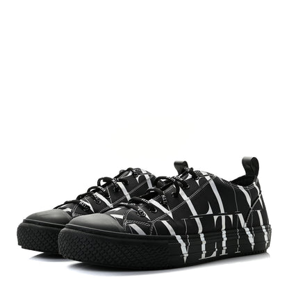 Valentino Garavani Nylon Mens Allover VLTN Logo Sneakers 41 Black White 3 of 12