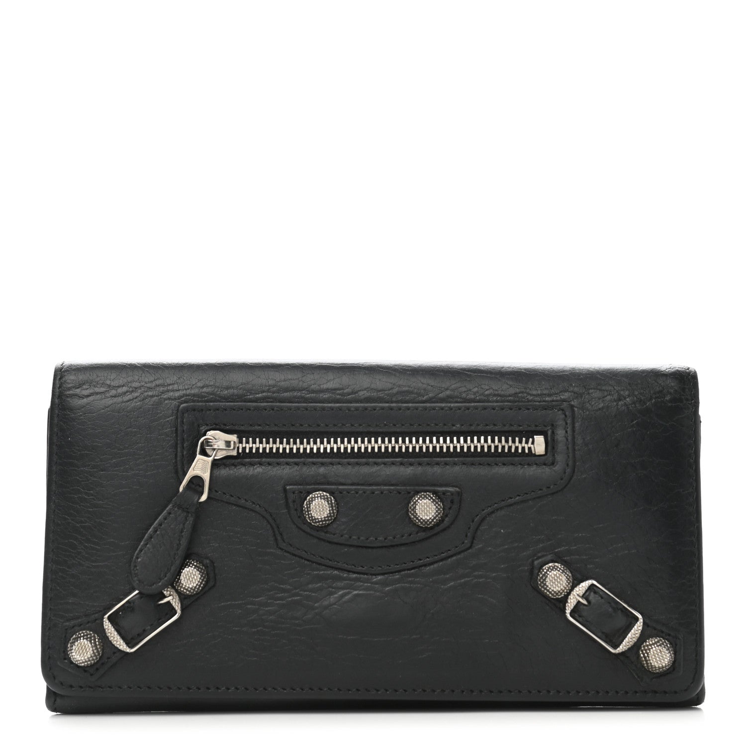 Balenciaga Agneau Giant 12 Silver Hardware Money Wallet Black 1 of 8