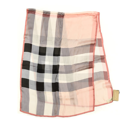 Burberry Silk Ultra Washed Mega Check Scarf Ash Rose 1 of 3