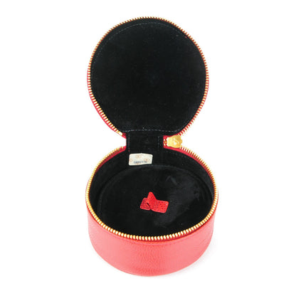 Chanel Caviar Round Jewelry Travel Case Red 5 of 7
