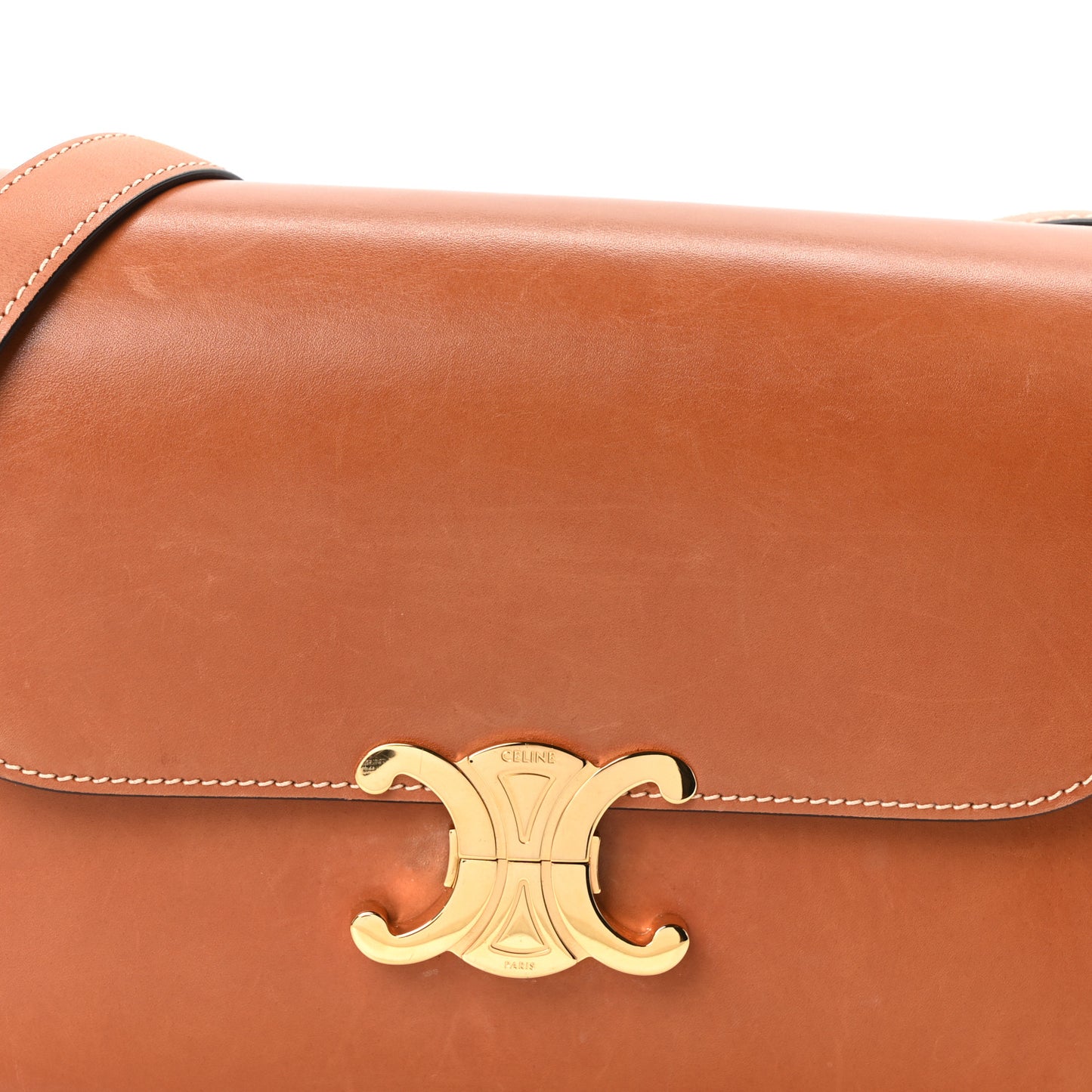 Natural Calfskin Medium Triomphe Tan