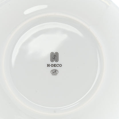 Hermes Porcelain H Deco Dessert Plates Set of 2 Black 4 of 8