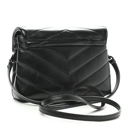 Saint Laurent Calfskin Y Quilted Monogram Toy Loulou Crossbody Bag Black 3 of 11