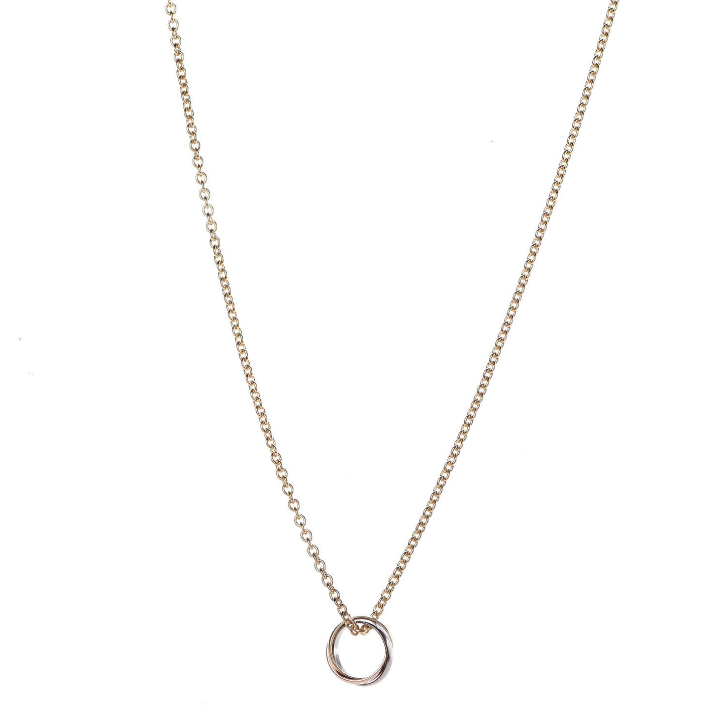 18K Pink Yellow White Gold Trinity Pendant Necklace