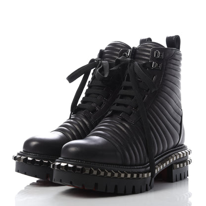 Christian Louboutin Calfskin Quilted Yetota Combat Boots 37 Black 3 of 8