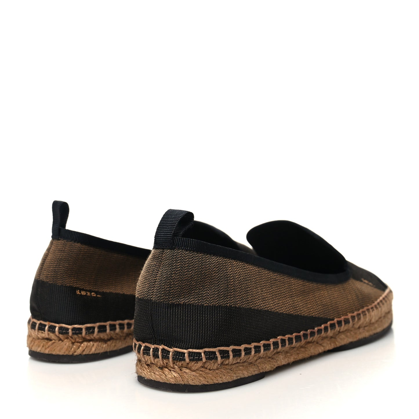 Canvas Pequin Espadrilles 38.5 Tobacco Black