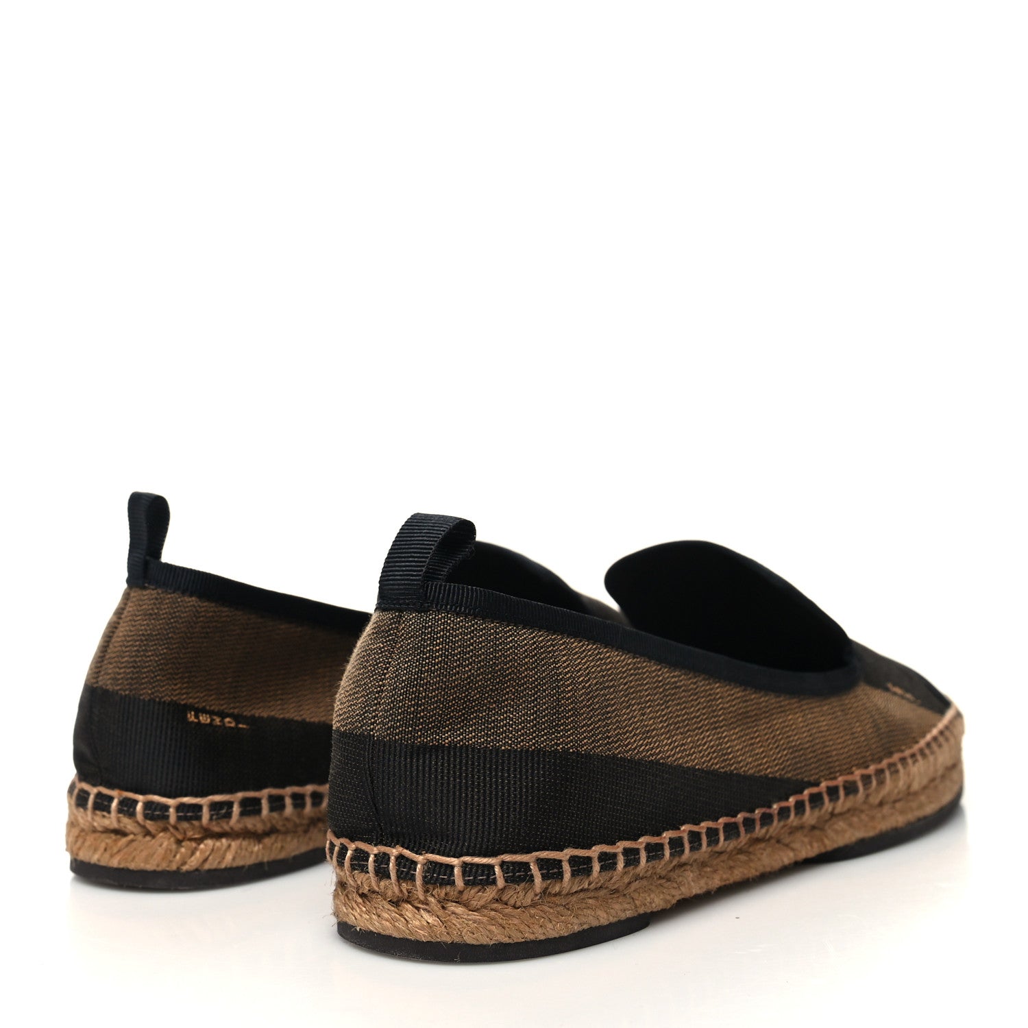 Fendi Canvas Pequin Espadrilles 38.5 Tobacco Black 4 of 7
