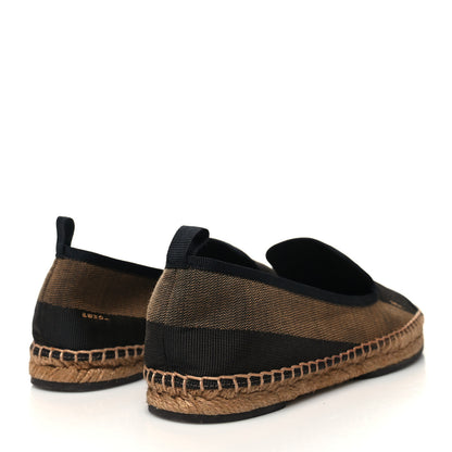Fendi Canvas Pequin Espadrilles 38.5 Tobacco Black 4 of 7