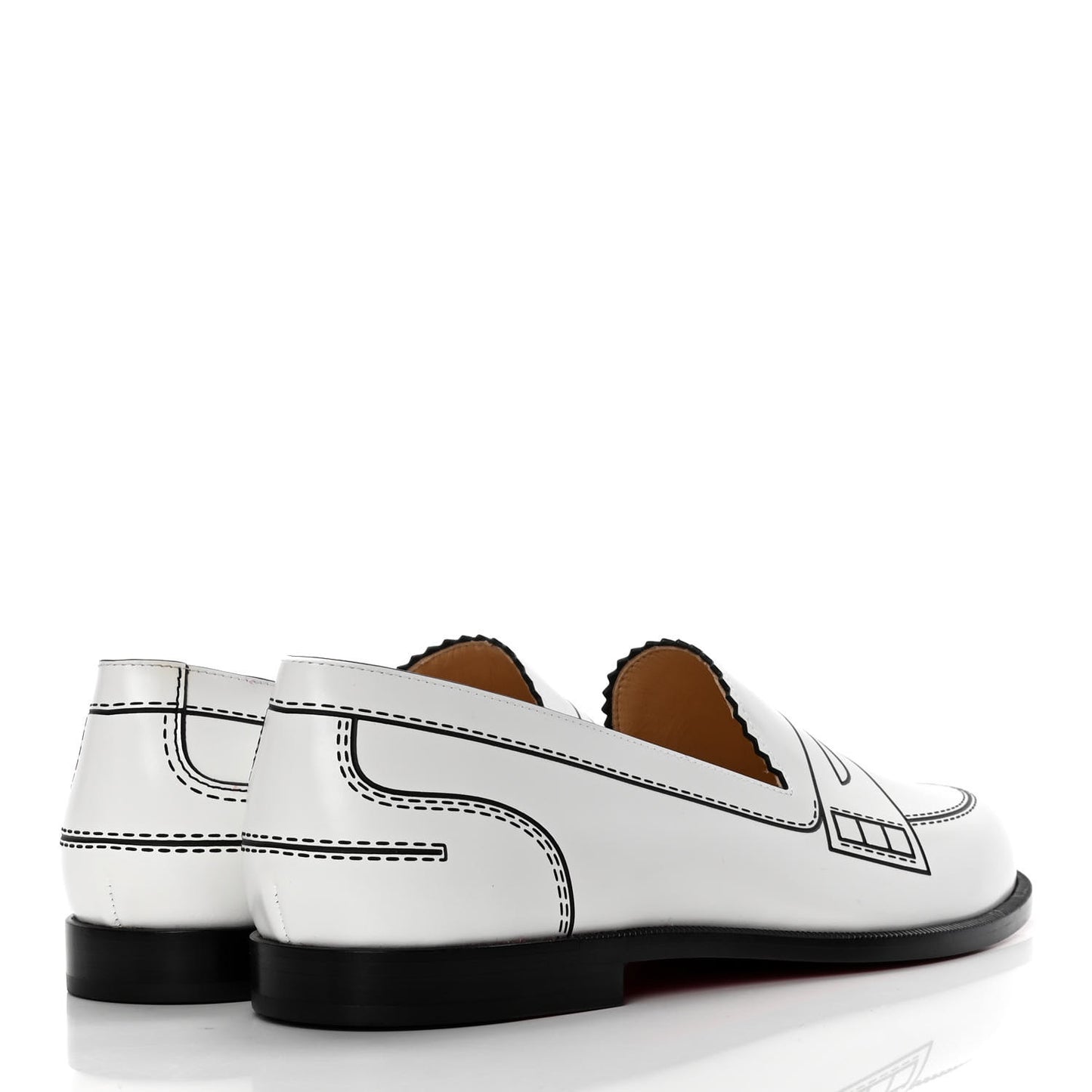 Calfskin Women Mocalaureat Tromp L'oeil Loafers 36.5 White