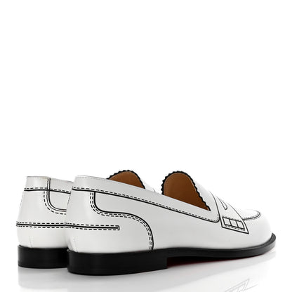 Christian Louboutin Calfskin Women Mocalaureat Tromp L'oeil Loafers 36.5 White 4 of 10