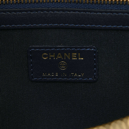 Chanel Wool Knit CC Cosmetic Pouch Navy Blue 6 of 7