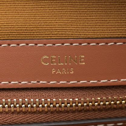 Celine Triomphe Canvas Calfskin Large Boston Bag Tan 6 of 10