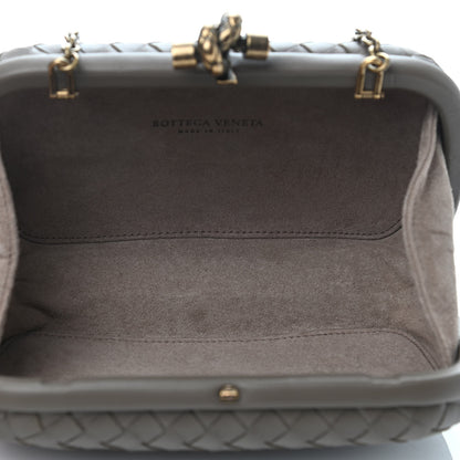 Bottega Veneta Nappa Intrecciato Chain Knot Clutch Steel 4 of 4