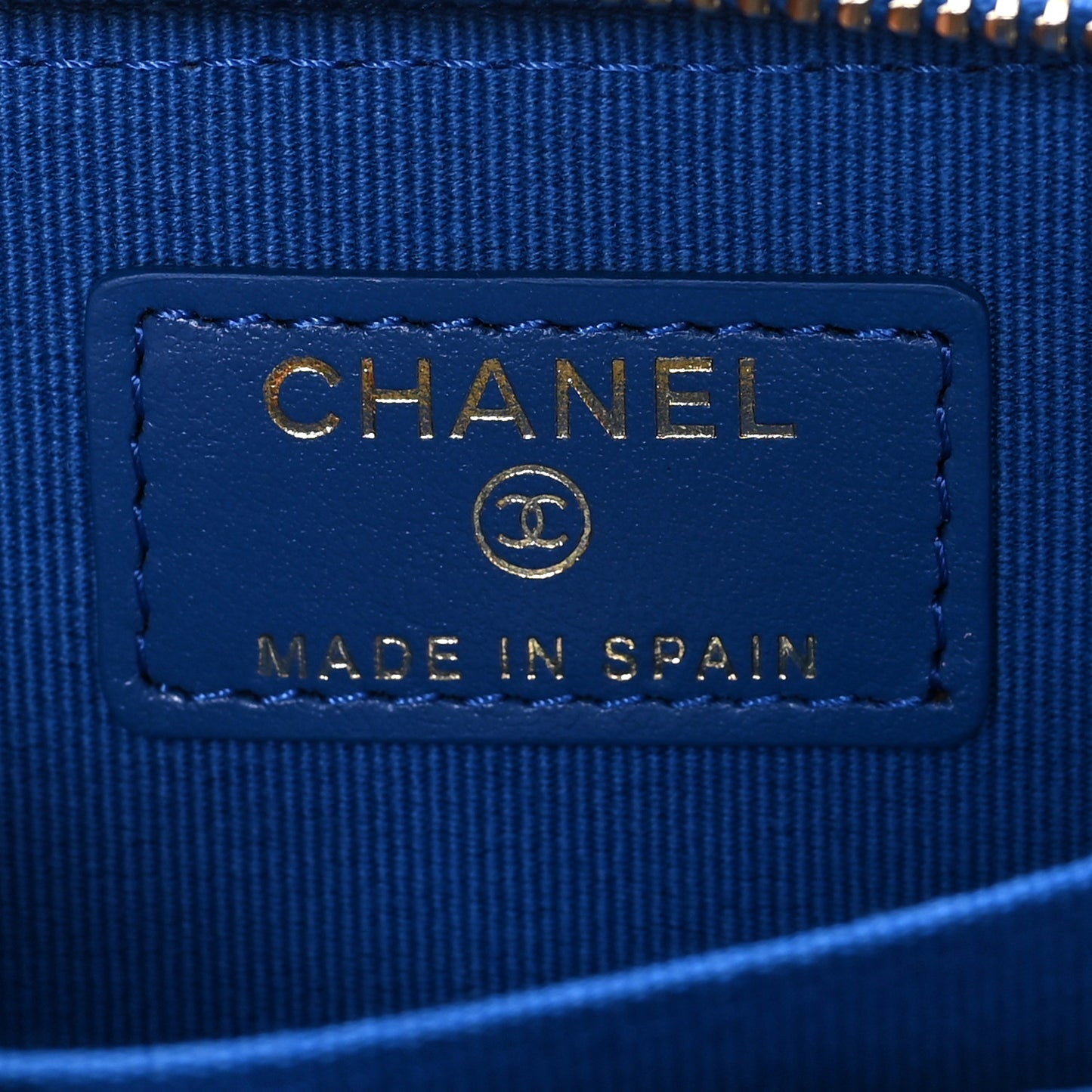 Caviar Quilted Zip Coin Purse Dark Blue