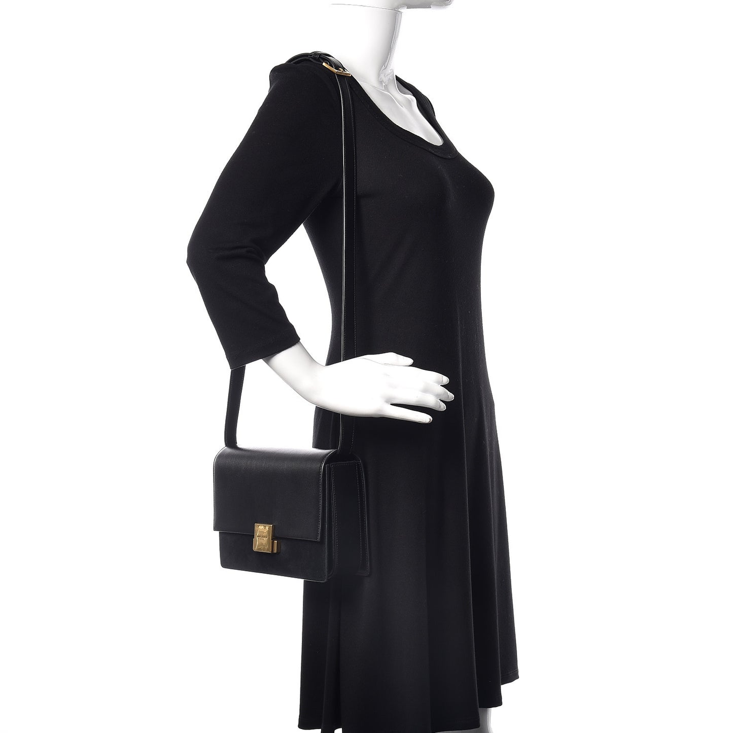 Smooth Calfskin Suede Medium Bellechasse Black