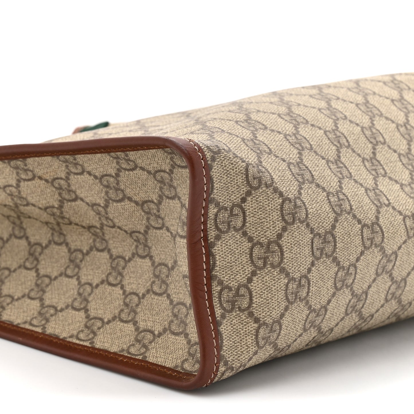 GG Plus Monogram Small Signature Web Loop Vertical Tote Light Brown