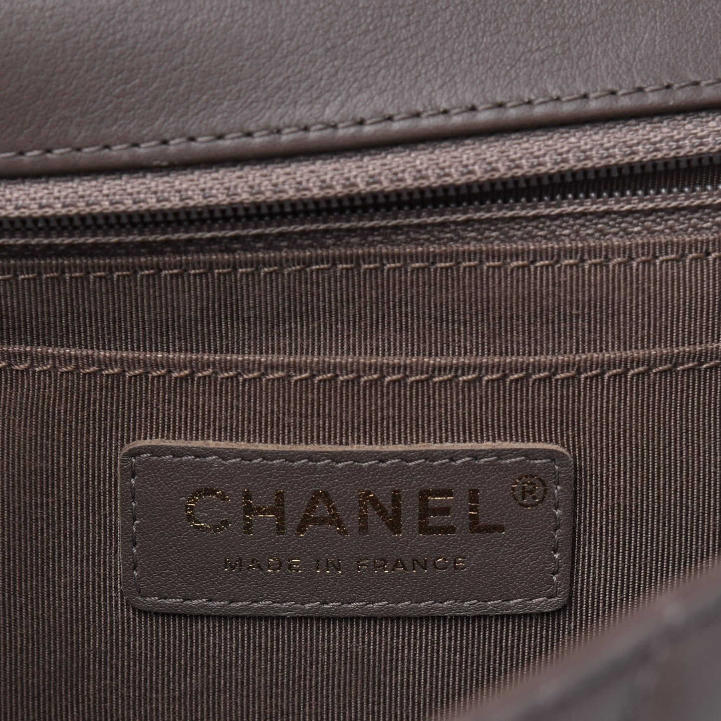 Calfskin Chevron Quilted Small Statement Flap Khaki