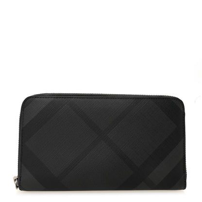 Burberry London Check Long Zip Around Wallet Charcoal Black 1 of 6