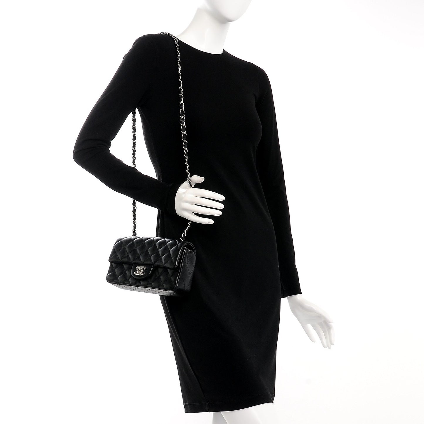 Caviar Quilted Mini Rectangular Flap Black