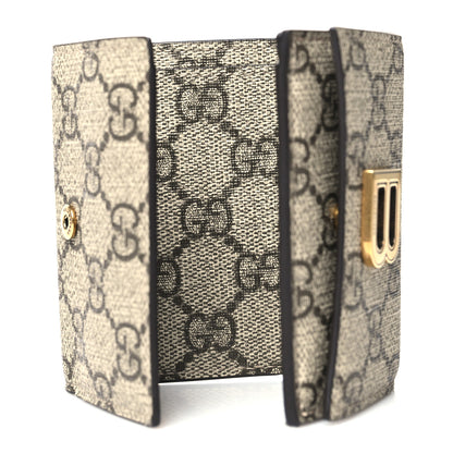 Gucci X BALENCIAGA GG Supreme Monogram Card Case Wallet Beige Ebony 6 of 10